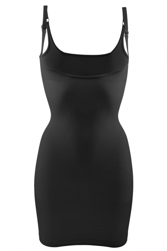 black undergarment slip dress