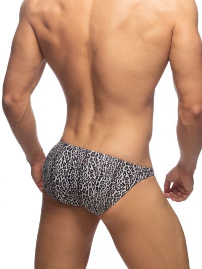 Addicted Leopard swim mini bikini charcoal Mini bikini brief 80% Polyester, 20% Elastane S-XL ADS270_charcoal