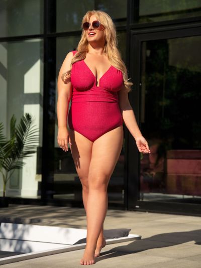 Nessa Aloa NW One-Piece Swimsuit Raspberry  M-3XL N543-RASP