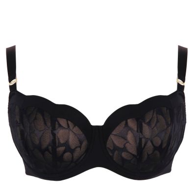 Sculptresse by Panache Ashley UW Padded Balcony Bra Black Underwired, padded tulip shape balcony bra. 75-100, E-M 11091-BLK