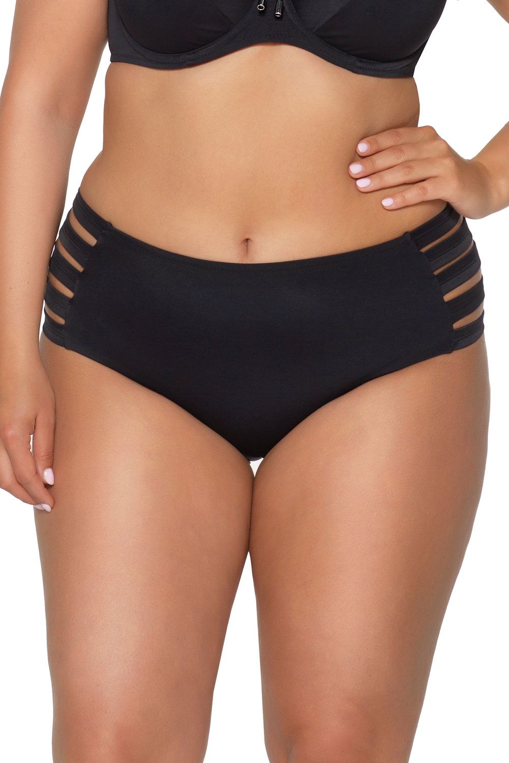 Ava Swimwear Basic Black Strappy Bikini Brief