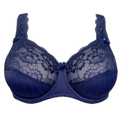 Plaisir Beate Elegance Full Cup Bra Dark Blue Underwired, non padded, stretch lace full cup bra. 80-110 D-H 619432-17/DAB