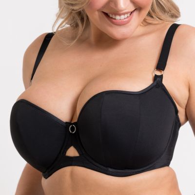 Curvy Kate Boost Me Up UW Padded Balcony Bra Black Underwired, padded push up balcony bra 65-105, E-M CK-027-106-BLK