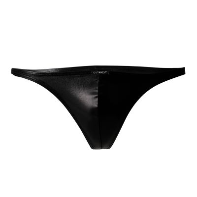 Cut4Men - C4M C4M11 Brazilian briefs black leatherette Brazilian brief 93% Polyester, 7% Elastane S-XL C4M11