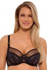 Gaia Lingerie Camilla Soft Bra Black-thumb Underwired, soft cup balconnet bra with side support. 70-105, D-L BS-1262-CZA-S16