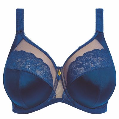 Elomi Cate Allure Full Cup Bra Lapis Blue Underwired, non-padded full cup bra with bagged-in double layer wings. 75-105, F-O EL302405-LAS