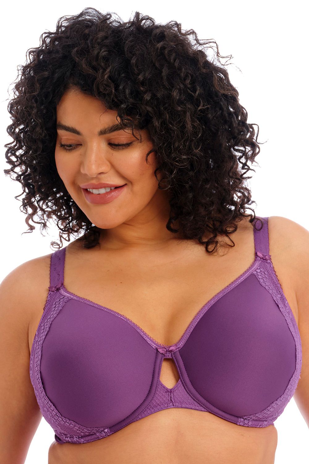 Elomi Charley Banded Plunge Underwire Bra (4380)- Pansy - Breakout