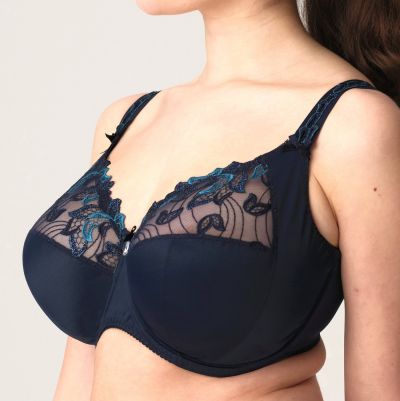 PrimaDonna Deauville UW Full Cup Bra Velvet Blue I-K cups Underwired, non-padded full cup bra. 70-100, I-K 01618-15-VEL