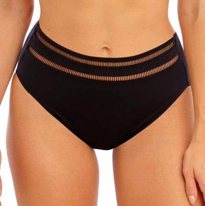 Fantasie East Hampton High Waist Bikini Brief Black High Waist bikini brief with ladder detail at front. S-2XL FS502878-BLK