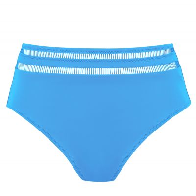 Fantasie East Hampton High Waist Bikini Brief Blue Diamond High Waist bikini brief with ladder detail at front. S-2XL FS502878-BDA