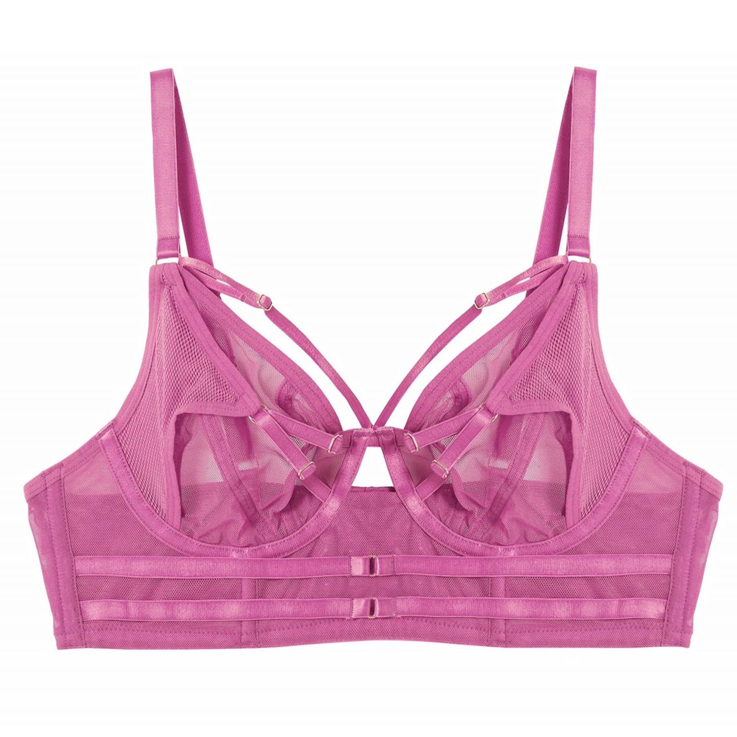 Eddie Crossover Bra Pink | Lumingerie bras and underwear for big busts