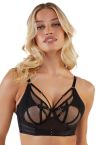 Playful Promises Eddie Crossover UW Bra Black-thumb Underwired non-padded balcony bra. 65-100, D-K PP-3144-B