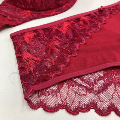 Gaia Lingerie Evy Midi Briefs Raspberry Red Midi brief with normal waist. L/40 - 4XL/48 GFP-1275-MAL