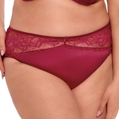 Gaia Lingerie Evy Midi Briefs Raspberry Red Midi brief with normal waist. L/40 - 4XL/48 GFP-1275-MAL