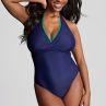 Panache Swimwear Faye Non-Wired Halter Swimsuit Ric Rac Navy-thumb Non-wired halterneck swimsuit. S-3XL SW1950-RRNAY