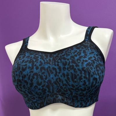 Freya Active High-Octane UW Sports Bra Midnight Leopard Underwired and padded sports bra with a racerback option. 60-90, D-M AC401003-MIO