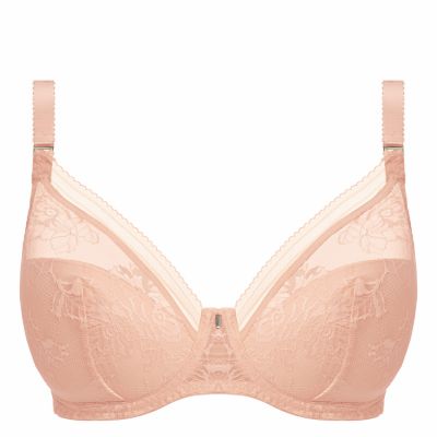 Fantasie Fusion Lace UW Padded Plunge Bra Blush Full cup, half padded plunge bra. 65-85, D-I FL102314-BLH