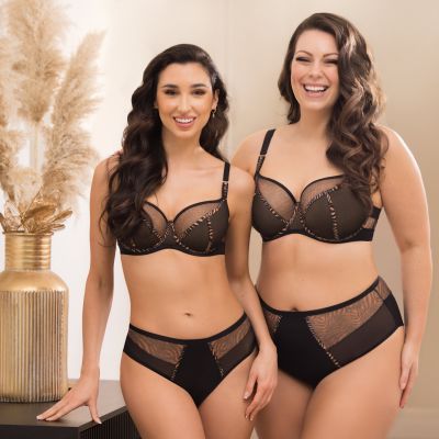 Gorsenia Gisela Soft Bra Black Tiger Underwired, non-padded mesh bra. 65-100, D-M K879