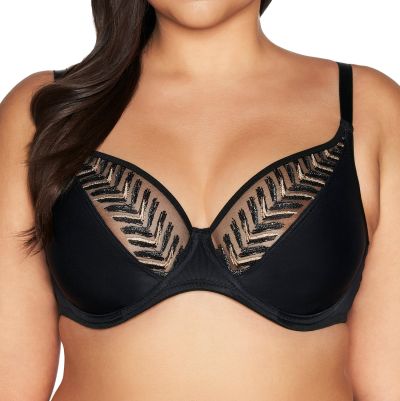 Ava Lingerie Goddess UW Soft Bralette Bra Black Underwired, non-padded bra with one vertical cup seam. 65-105, D-L AV2118-BLK