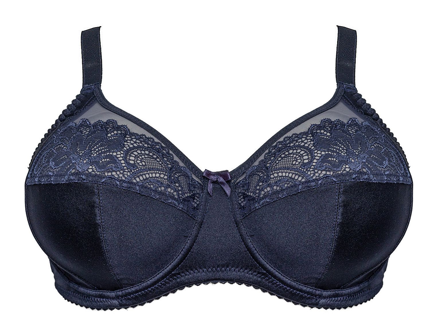Women's Non-underwired lace bra with branded elastic