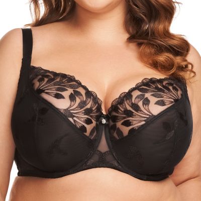 Nessa Grace Soft UW Bra Black Underwired, unpadded soft cup balconnet with embroidered cups. 65-110, D-P GRA-500-CZA