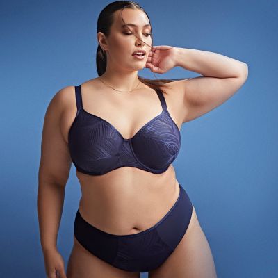 Sculptresse by Panache Illuminate UW Moulded Non-Padded Bra French Navy Underwired, non-padded, seamless full cup t-shirt bra. 75-105, D-M 10701-FRY