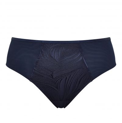 Sculptresse by Panache Illuminate Deep Brief French Navy Normal rise, high leg brief. M/38 - 5XL/50 10704-FRY