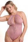 Scantilly by Curvy Kate Indulgence Lace Body Dusty Rose-thumb Nonwired lace body with adjustable straps to fit DD-HH cups S/36-38 - 3XL/56-58 ST-010-704-DUR