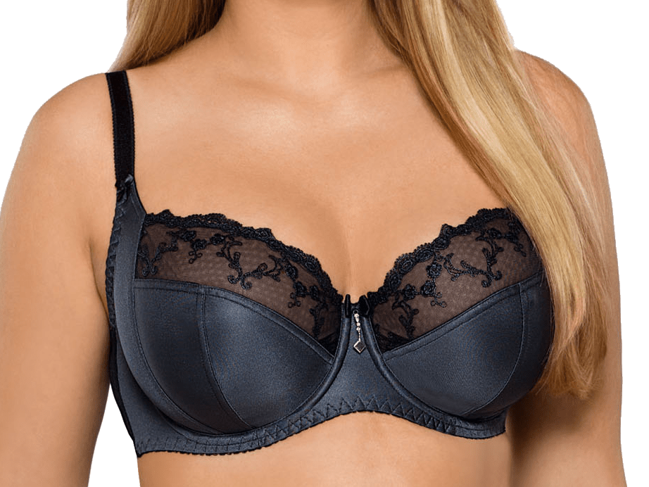 Ingrid Side Support Bra Grey Black Lumingerie Bras And Underwear For Big Busts