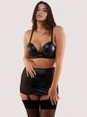 Playful Promises Iris UW Padded Plunge Bra Black Leatherette-thumb Underwired, padded bra in leatherette. 65-100, D-K PP-3316-BLE