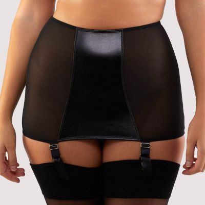 Playful Promises Iris Roll-On Girdle Black Leatherette  38/UK10 - 54/UK26 PP-SB-3316-BLE