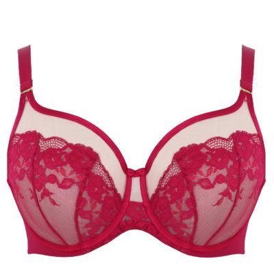 Sculptresse by Panache Josephine UW Full Cup Bra Magenta & Latte Underwired non-padded full cup mesh tulle bra. 75-105, E-O 10855-M&L