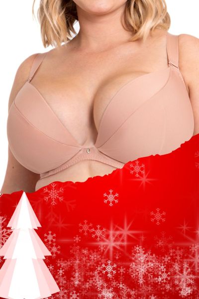 Curvy Kate SuperPlunge Padded Multiway Bra Latte Underwired, padded, multiway plunge bra 60-90, D-M CK-022107-LAE