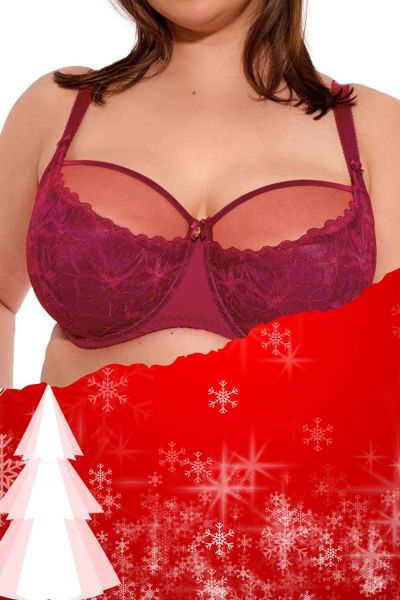 Gaia Lingerie Evy Semi Soft Bra Raspberry Red Underwired, semi soft bra 70-105, D-L BS-1275-MAL