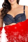 Gorsenia Aria Soft Bra Navy-thumb Underwired, non-padded mesh bra. 65-100, D-M K876