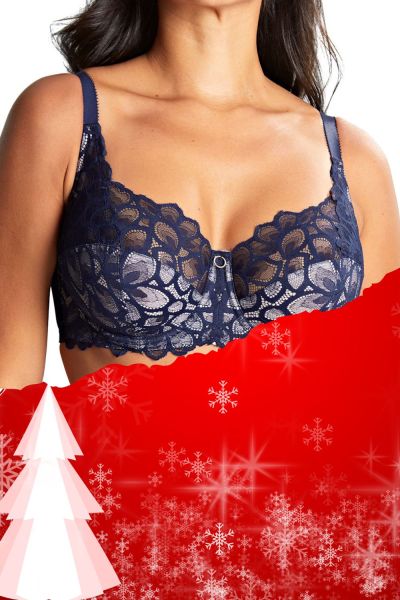 Panache Allure Full Cup Bra Navy Underwired, non-padded, full cup bra. 65-90, E-M 10765-NAVY