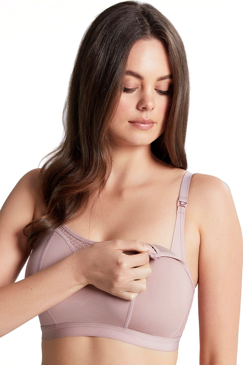 Nursing Bra Underwire Support Padded Women's Bra Breastfeeding Underwear  (Color : Blue, Size : 48C)