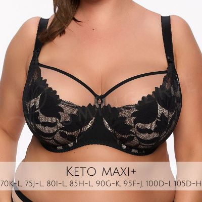 Gaia Lingerie Keto Semi Soft Bra Black Underwired, semi soft bra. 70-105, D-L BS-1134-CZA