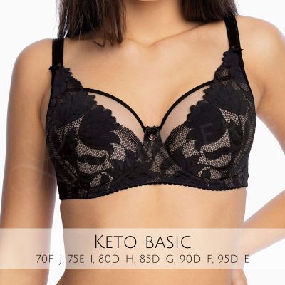 Gaia Lingerie Keto Semi Soft Bra Black Underwired, semi soft bra. 70-105, D-L BS-1134-CZA