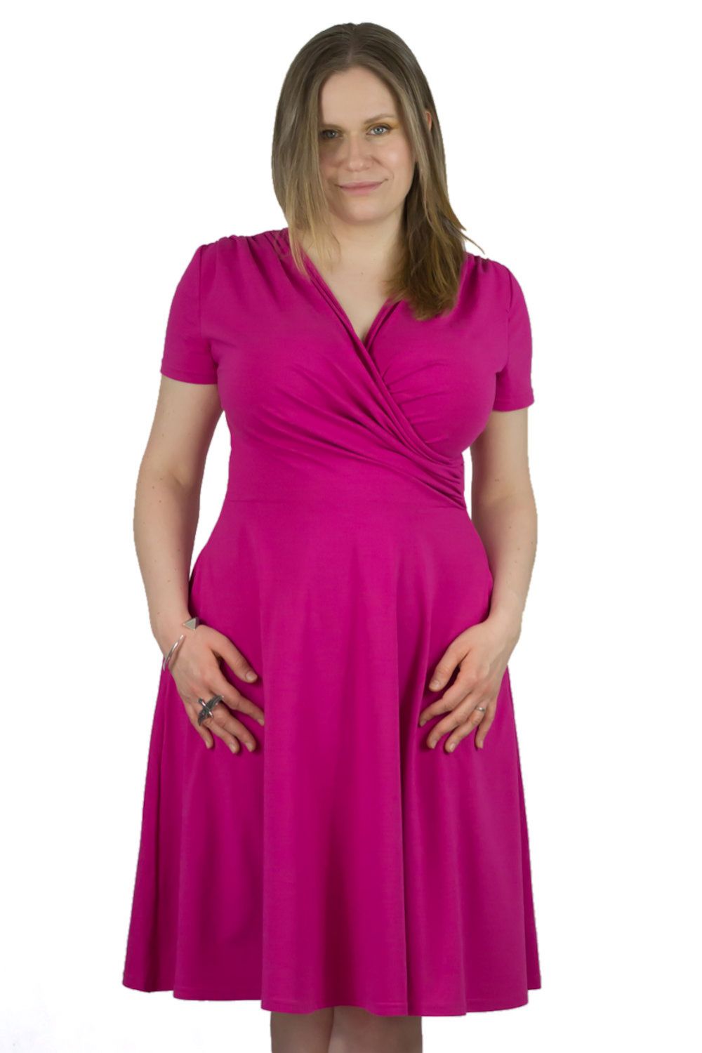Urkye Koperta Dress with Short Sleeves Rose Violet
