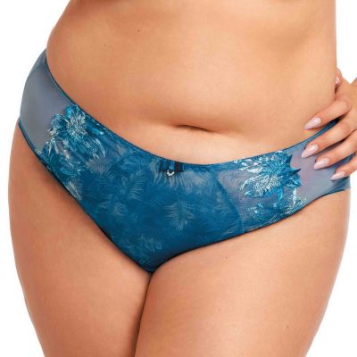 Nessa Lazur Midi Brief Sky Blue Normal rise mesh brief with print and embroidery. 40-52 LAZ-NO2-NIE