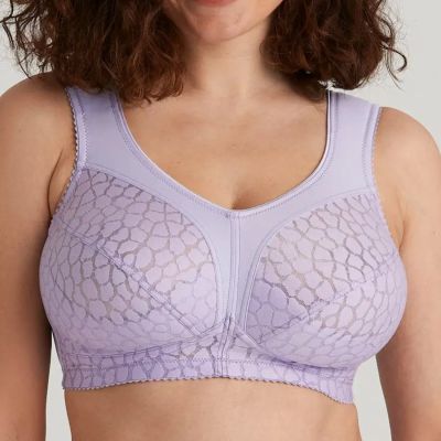 Miss Mary Lovely Jacquard Non-Wired Bra Lavender non-wired, full cup bra with extra wide straps. 80-110 D-I MM-2424-09/LAV