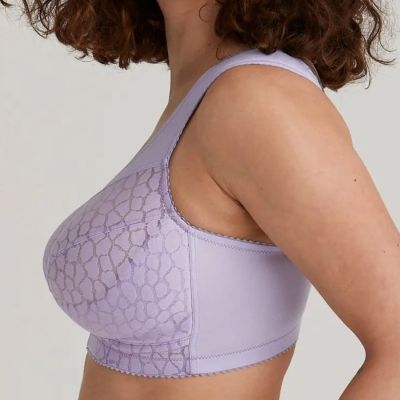 Miss Mary Lovely Jacquard Non-Wired Bra Lavender non-wired, full cup bra with extra wide straps. 80-110 D-I MM-2424-09/LAV