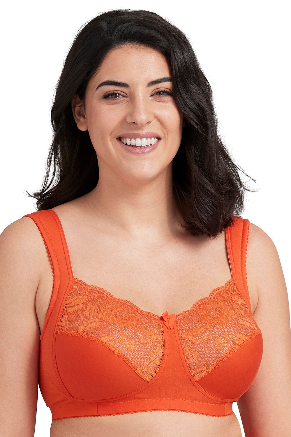 Plus Size, Firm support, Non wired, Lace, Non Padded, Full Cup Bra