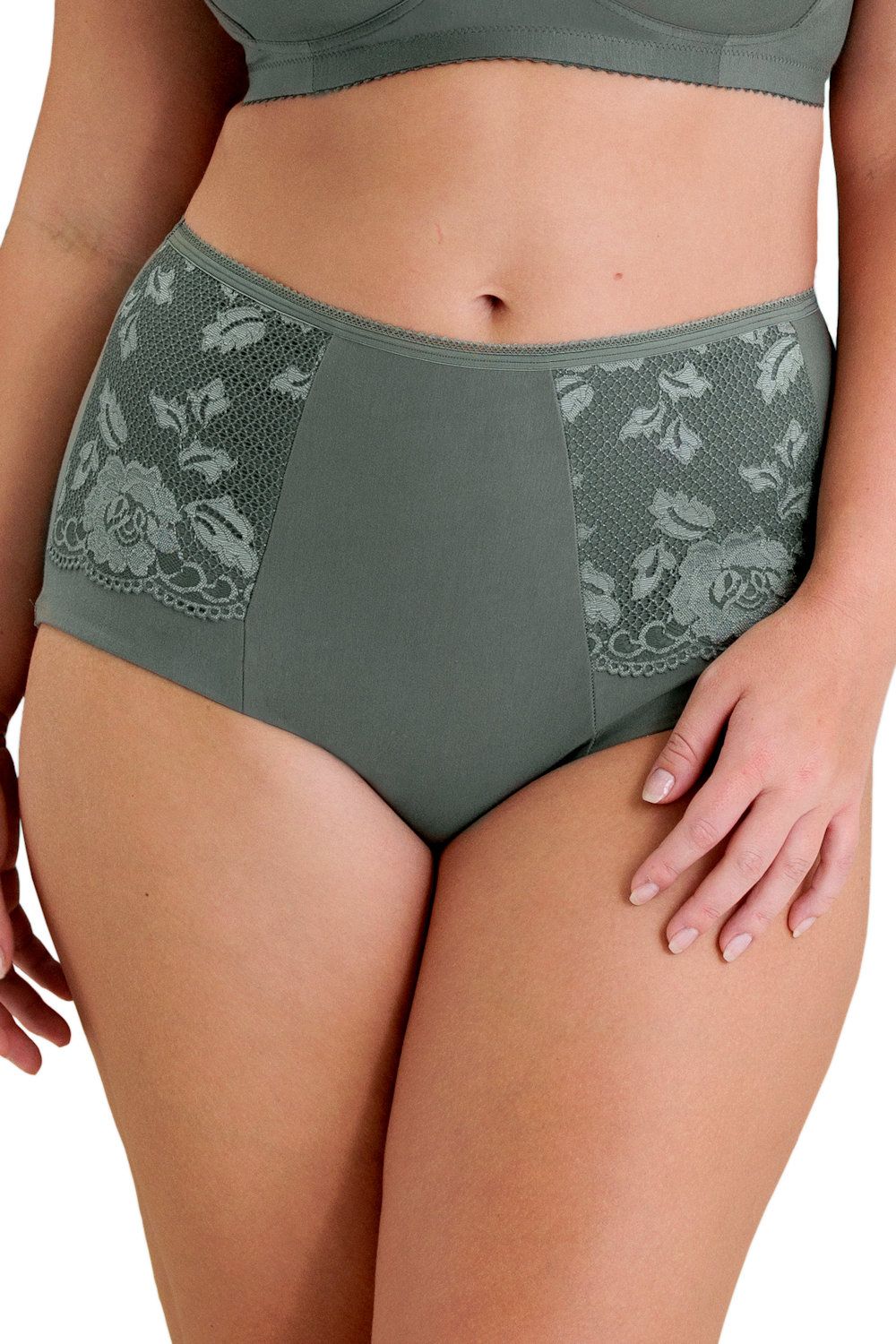 Smoothing Lace Mid Rise Brief