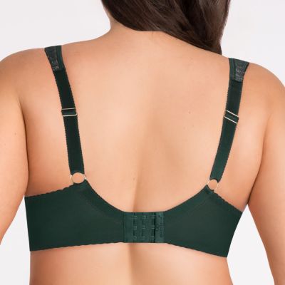 Gorsenia Luisse Soft Bra Forest Green Underwired, non-padded full cup bra. 65-100, D-M K441-ZIE