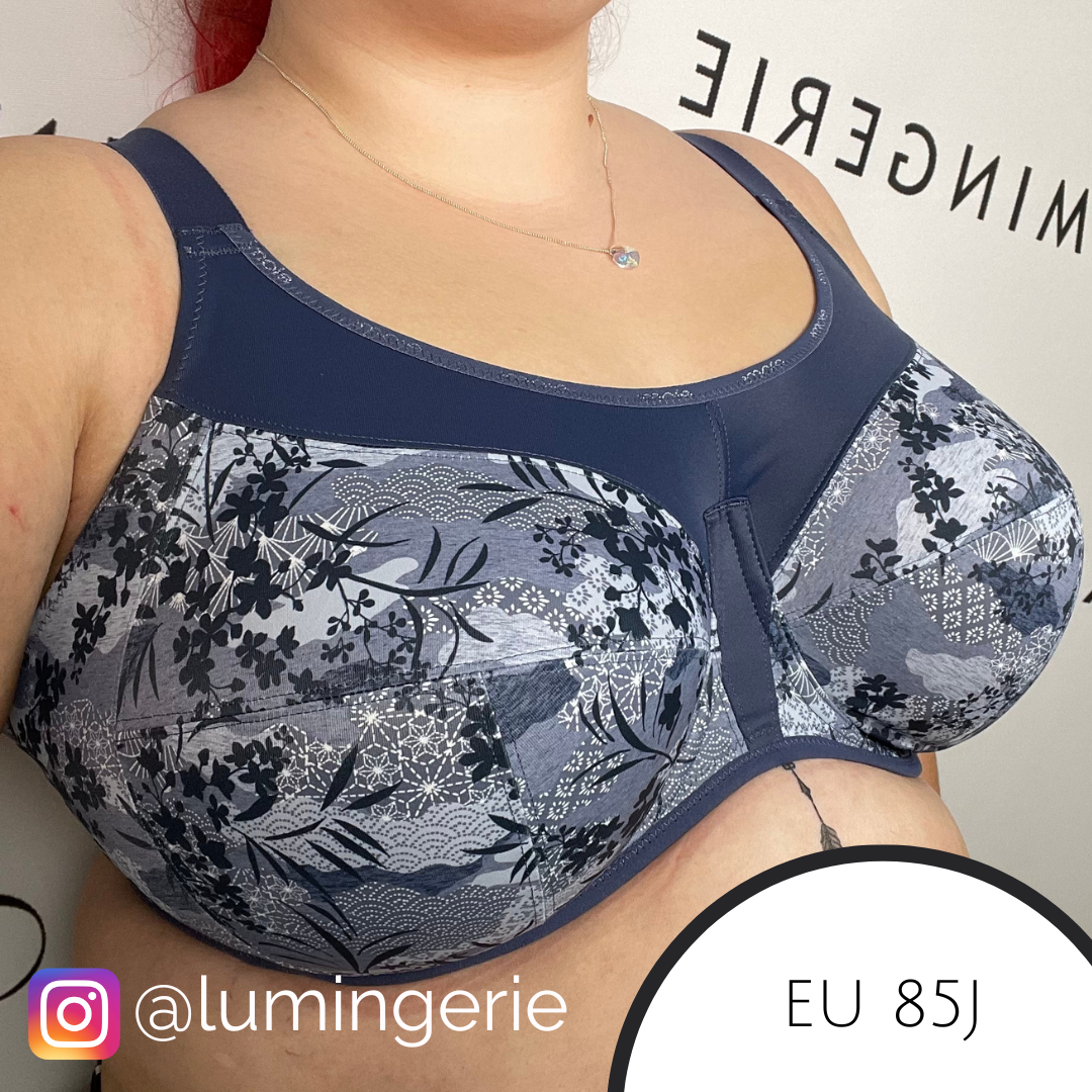 Elomi Energise UW Sports Bra Vintage Denim  Lumingerie bras and underwear  for big busts