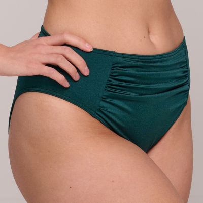 PrimaDonna Mangalore Full Bikini Briefs Jewel Green High waisted full bikini briefs with ruching at the front. S/38 - 5XL/52 4012151-JGR