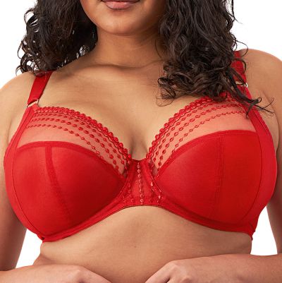 Elomi Matilda UW Plunge Bra Haute Red Underwired, full cup plunge bra. 70-100, E-O EL8900-HAD