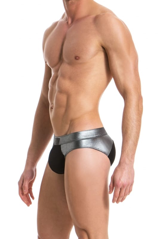 Modus Vivendi Tone 2 Tone Brief Black And Silver Hermans Mens Underwear Hermans 